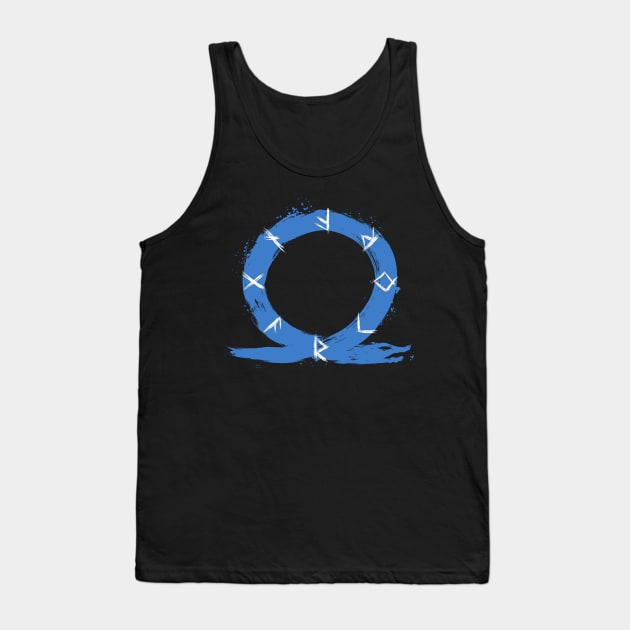 Blue Omega Symbol Tank Top by DrMonekers